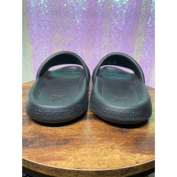 Louis Vuitton Black Monogram Eclipse Waterfront Rubber Pool Slides Mules Men 11